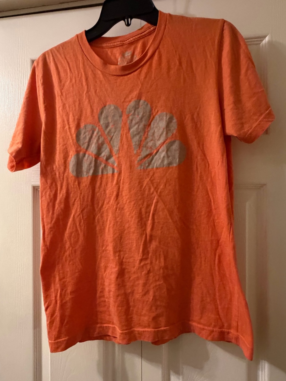 Peter Millar Vintage Tee Orange with NBC Peacock Logo Size S